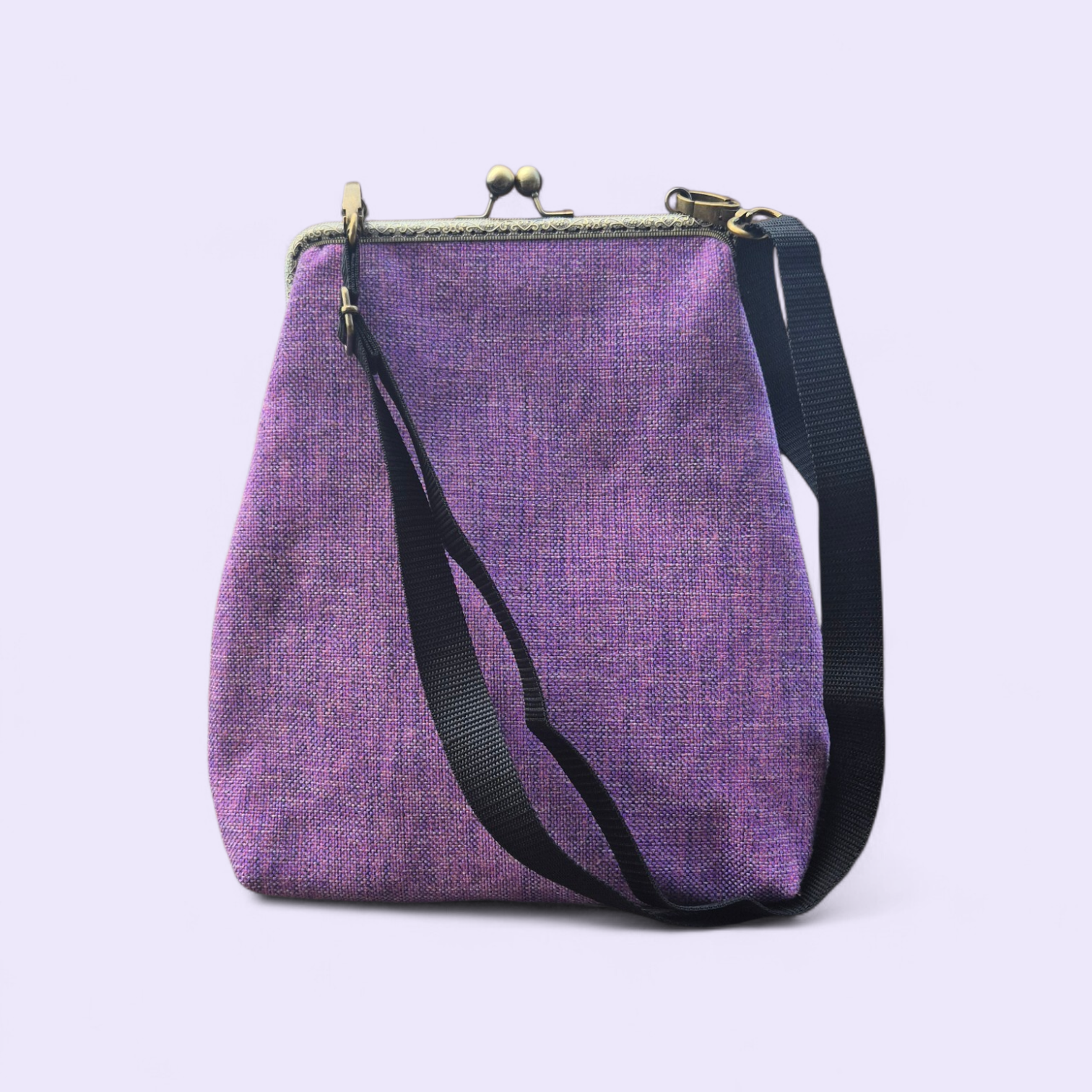 VIKI średnia torebka handmade fioletowa - obrazek 2