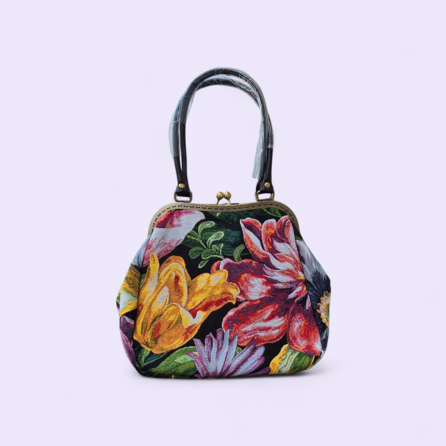 torebka z biglem handmade w kwiaty -styl vintage retro