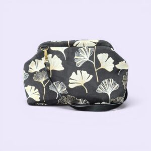 HORTENSJA torebka damska z biglem- motyw ginkgo biloba vintage