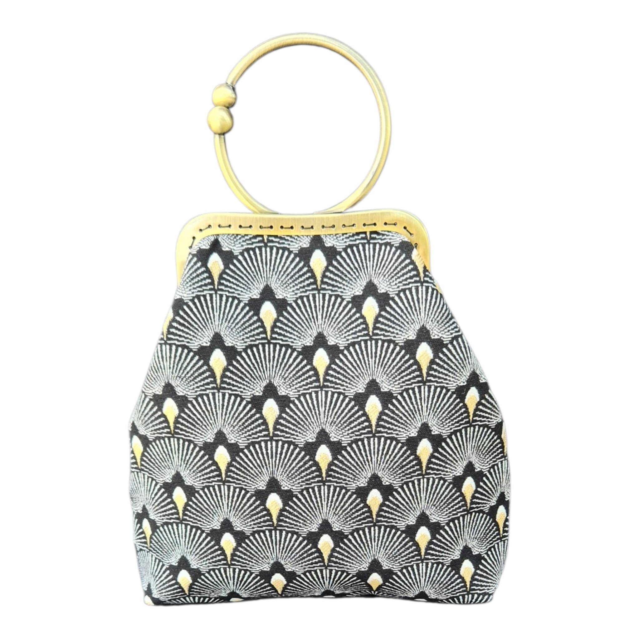 torebka z biglem czarna art deco